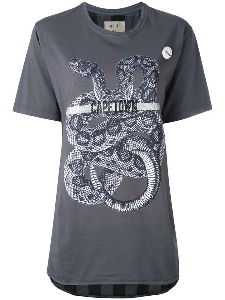 Sold Out Frvr - Snake Print T-shirt - Women - Cotton - S, Grey, Cotton