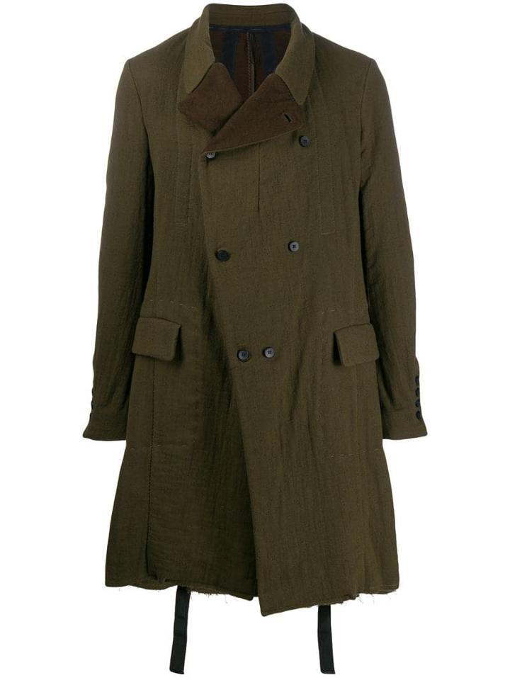 Masnada Flared Double-breasted Coat - Green