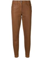 Luisa Cerano Coated Tapered Leg Jeans - Brown