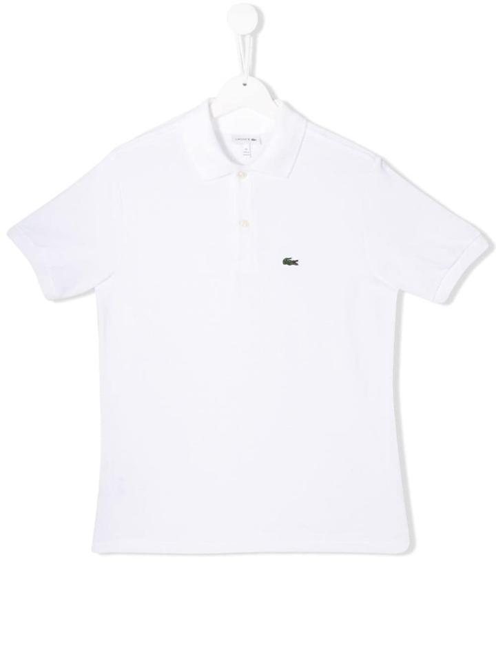 Lacoste Kids Logo Embroidered Polo Shirt - White