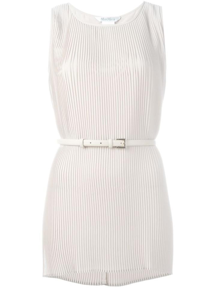 Max Mara Pleated Top, Women's, Size: 44, Nude/neutrals, Polyester/nylon/silk/acetate