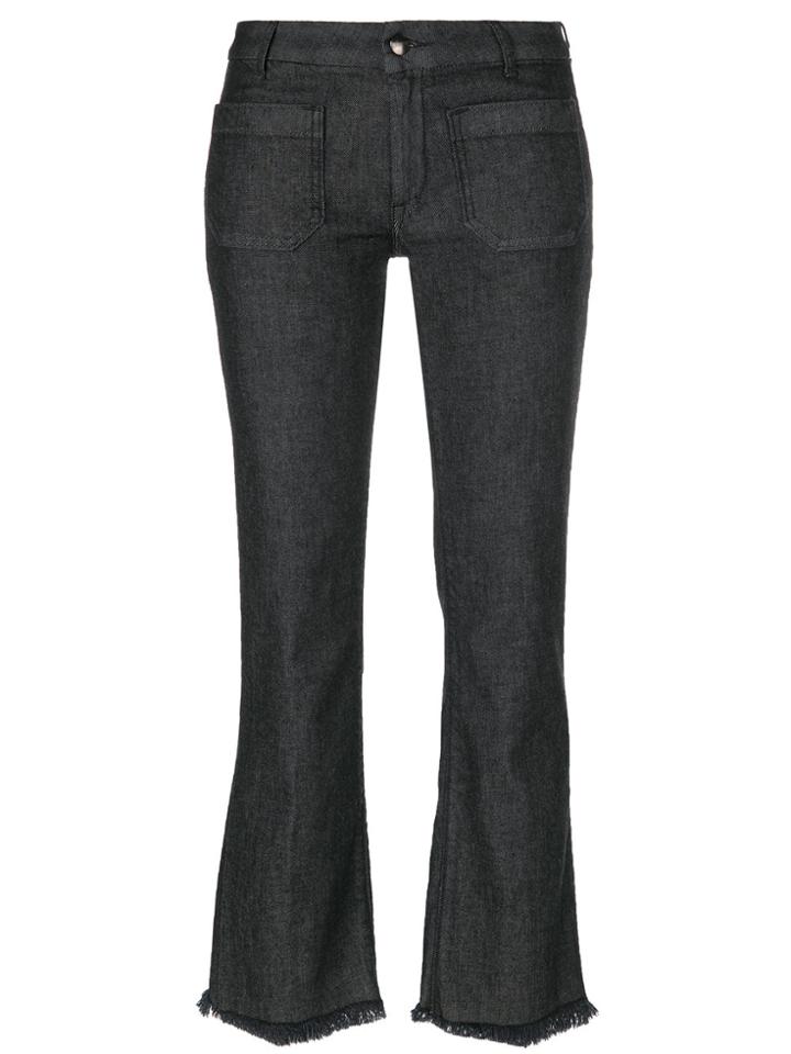 The Seafarer Frayed Flared Jeans - Grey