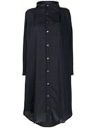 Zucca Checked Shirt Midi Dress - Blue