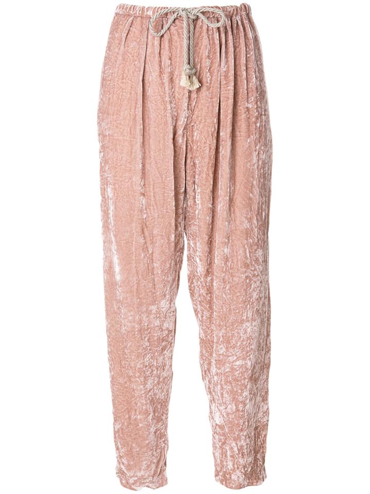 Forte Forte Velvet Effect Track Pants - Pink & Purple