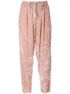 Forte Forte Velvet Effect Track Pants - Pink & Purple