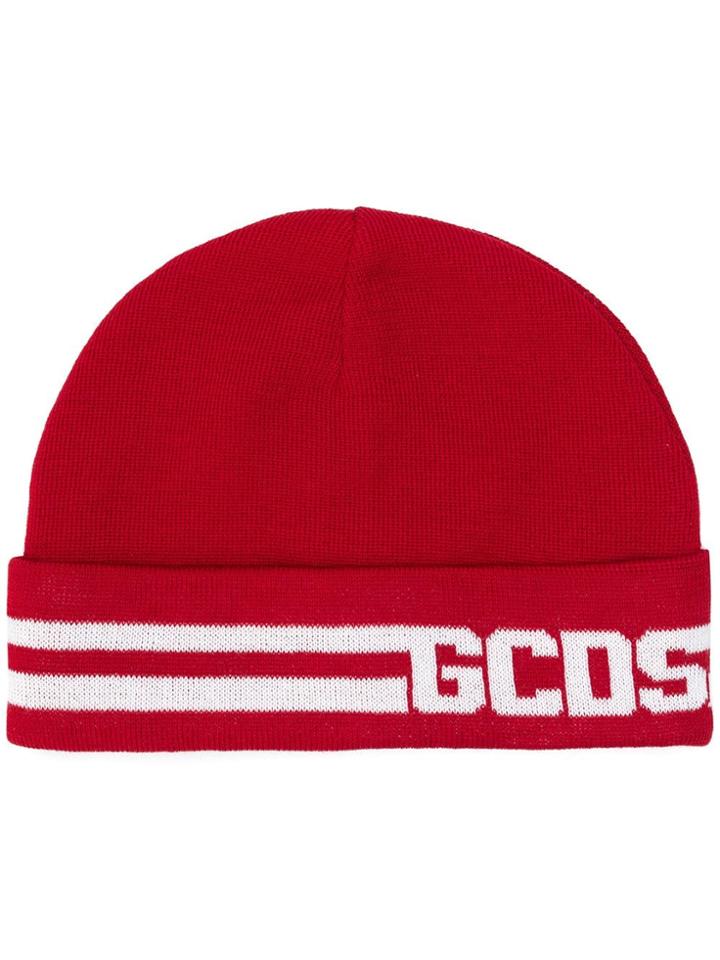 Gcds Intarsia Logo Beanie - Red