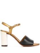 Chie Mihara Colour Block Heeled Sandals - Black