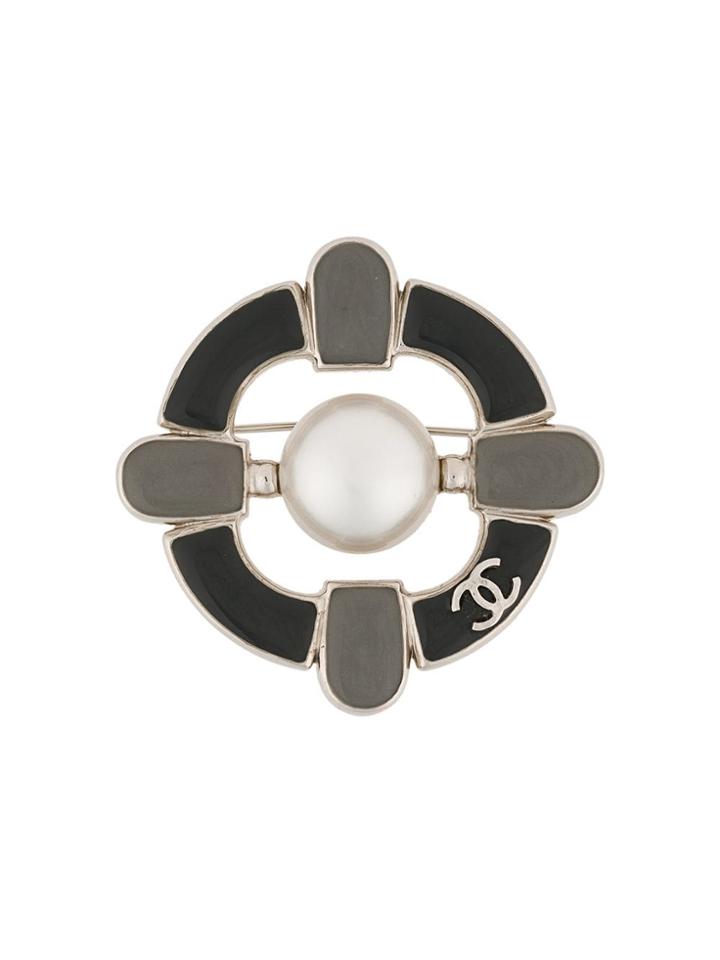 Chanel Vintage Navy Inspired Brooch - Metallic