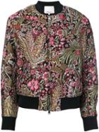 3.1 Phillip Lim Floral Cropped Bomber Jacket, Women's, Size: 6, Silk/polyamide/polyester/viscose