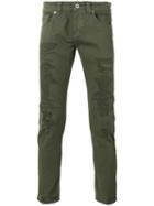 Dondup Distressed Skinny Jeans, Men's, Size: 35, Green, Cotton/spandex/elastane