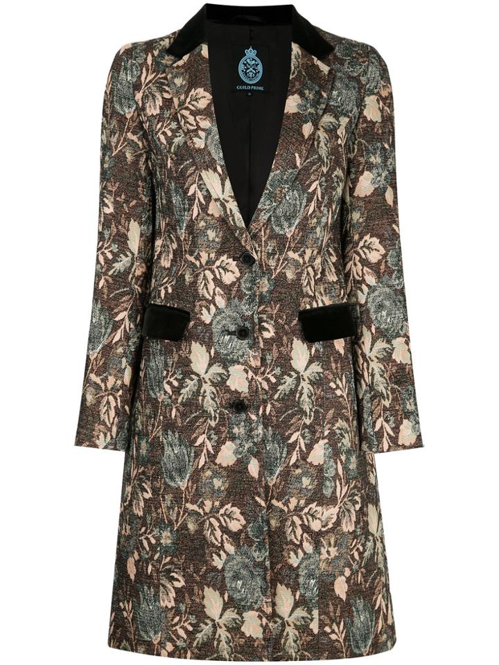 Guild Prime Floral Swing Coat - Brown