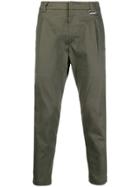 Low Brand Cropped Hook Detail Trousers - Green