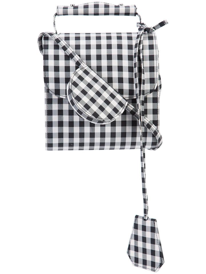 Marques'almeida Checked Crossbody Bag, Women's, Black, Polyester