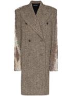 Y/project Herringbone Tweed Coat - Brown