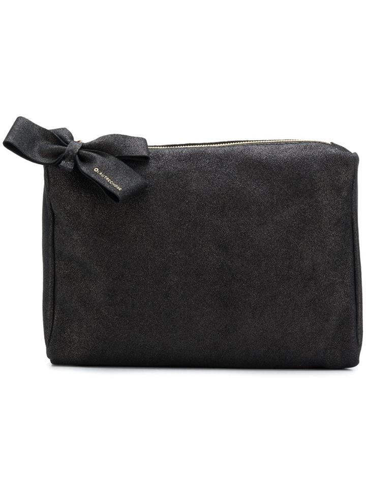 L'autre Chose Bow Embellished Makeup Bag - Black
