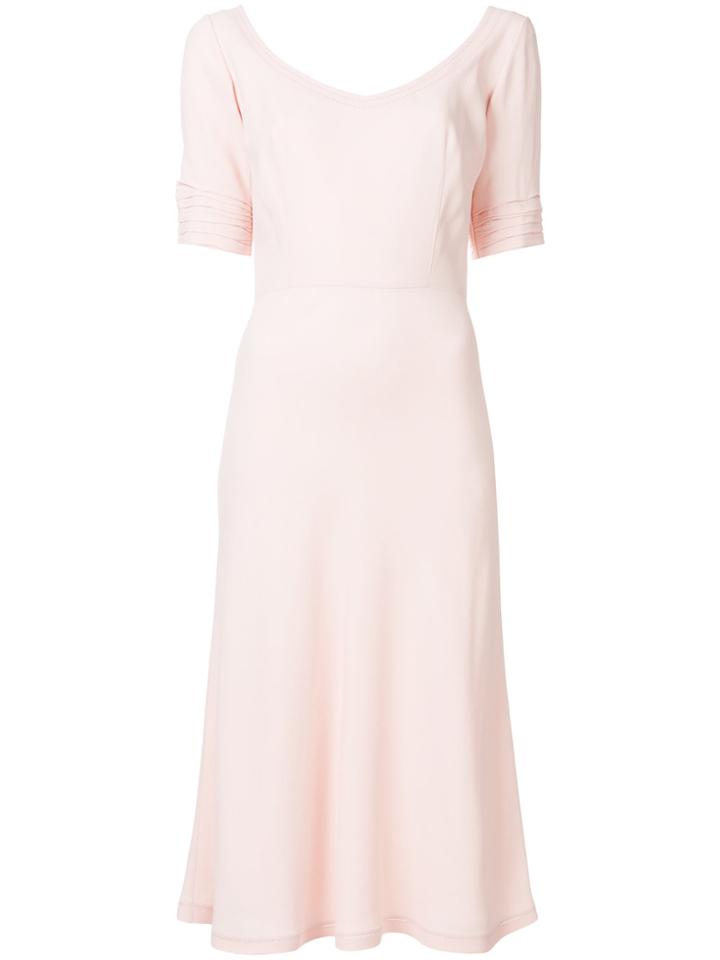 Ermanno Scervino V-neck Flared Dress - Pink & Purple