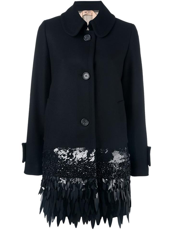No21 Embellished Mid Coat