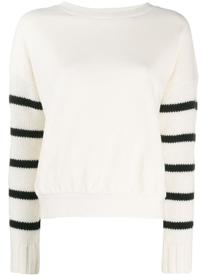 Semicouture Knitted Sleeve Sweatshirt - White