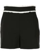 Red Valentino Ruffle Trim Short Shorts - Black