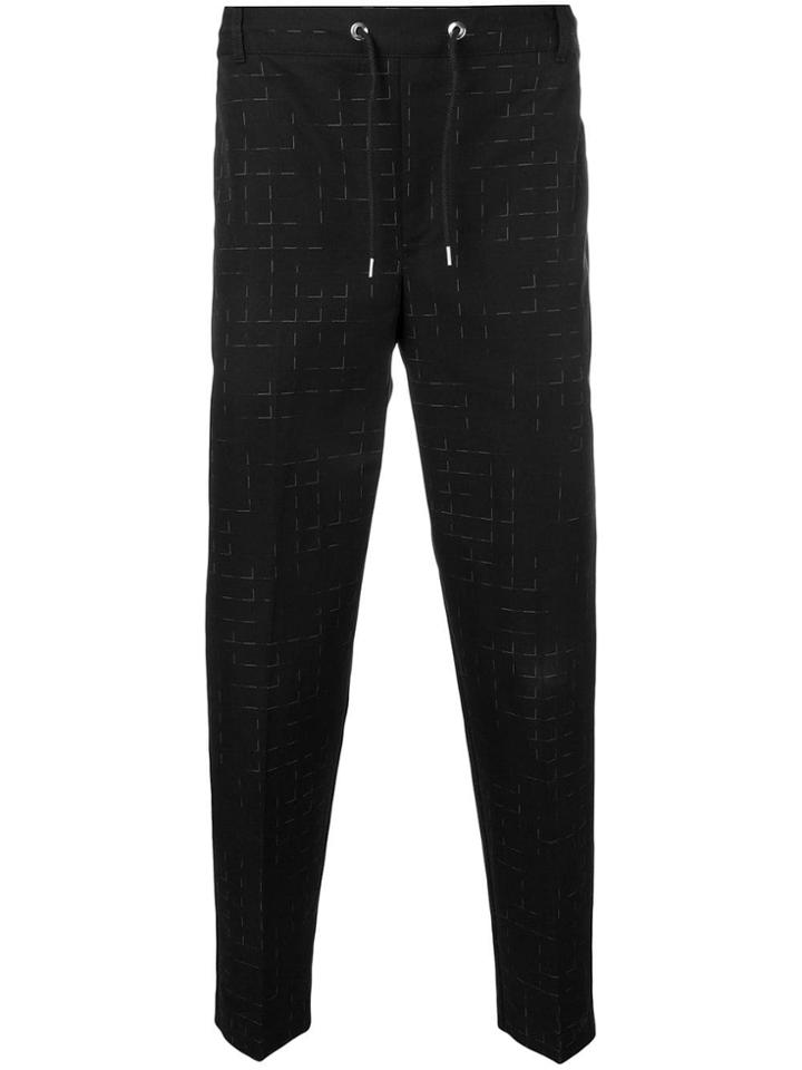 Maison Kitsuné Check Cropped Trousers - Black
