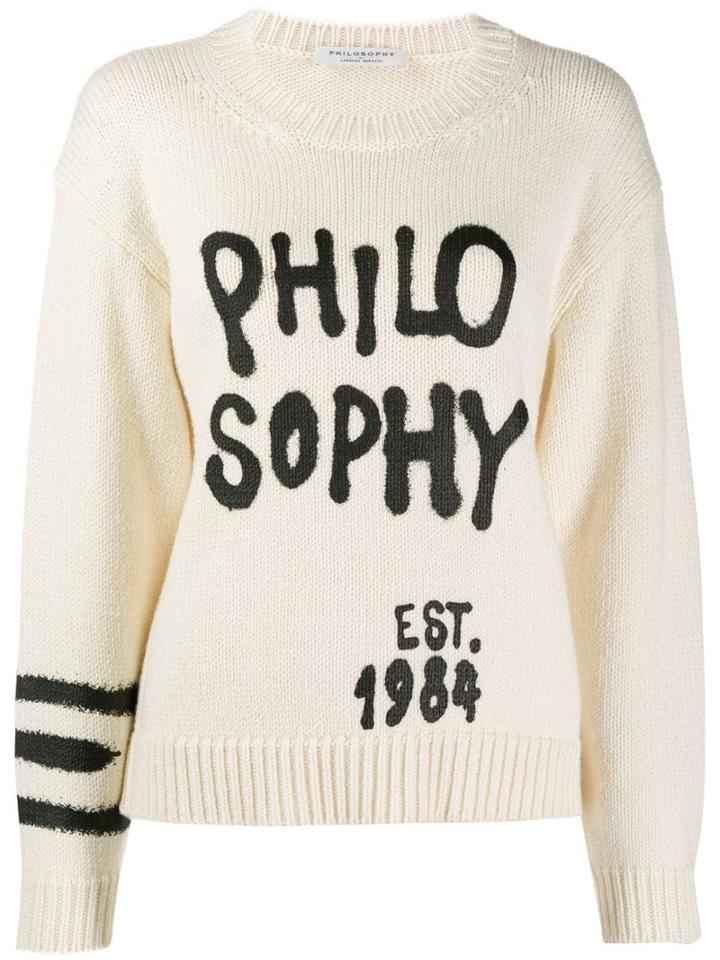 Philosophy Di Lorenzo Serafini Logo Print Jumper - Neutrals