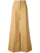 Msgm Flared Trousers, Women's, Size: 44, Brown, Cotton