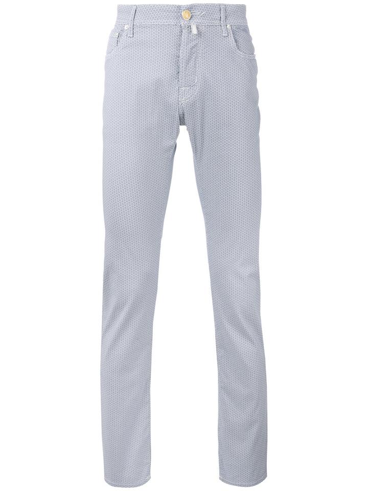Jacob Cohen - Printed Trousers - Men - Cotton/spandex/elastane - 40, White, Cotton/spandex/elastane