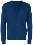 Emporio Armani Classic V-neck Cardigan - Blue