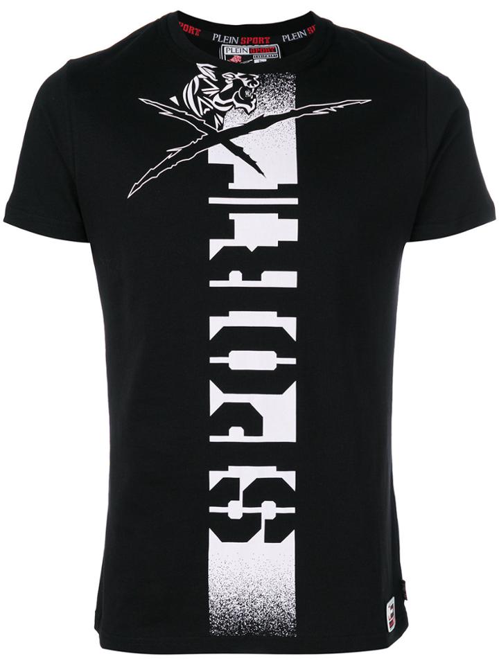 Plein Sport Slogan Print T-shirt - Black