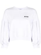 Msgm Puffed Sleeve Sweatshirt - White