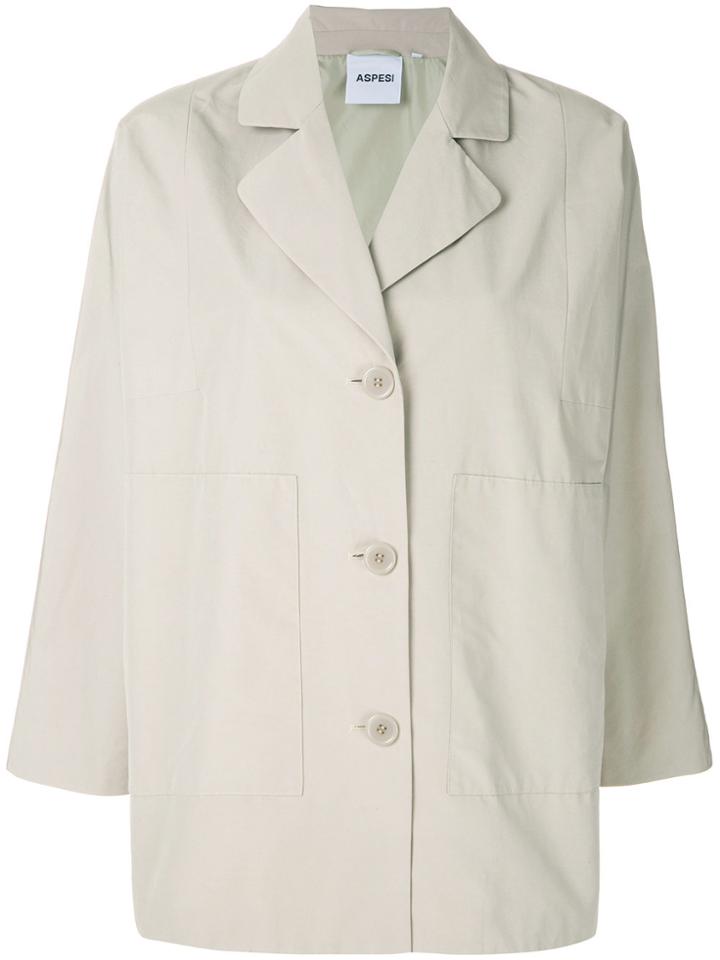 Aspesi Short Button Parka Coat - Nude & Neutrals
