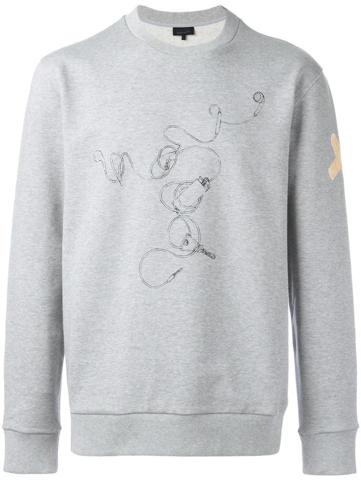 Lanvin Lanvin X Cédric Rivrain Headphones Sweatshirt, Men's, Size: Medium, Grey, Cotton