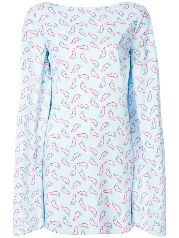 Au Jour Le Jour Flared Sleeve Mini-dress - Blue