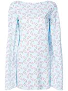 Au Jour Le Jour Flared Sleeve Mini-dress - Blue