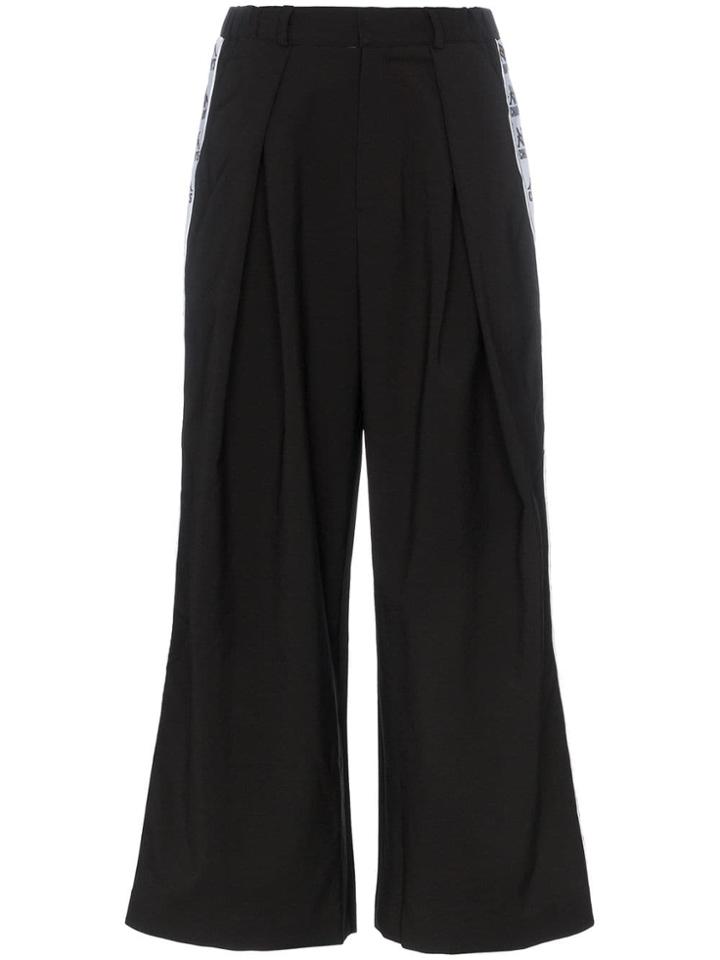 Charm's X Kappa Logo Detail Cropped Track Pants - Black