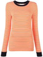 Michael Michael Kors Striped Longsleeved T-shirt, Women's, Size: Medium, Yellow/orange, Spandex/elastane/viscose