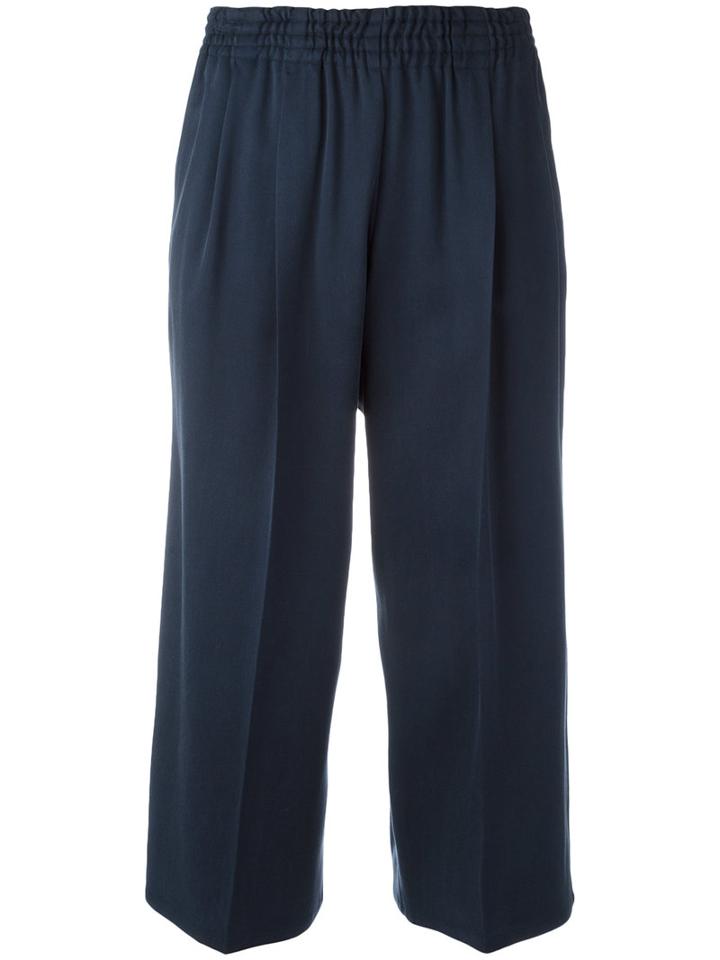 Dusan - Cropped Trousers - Women - Silk - S, Blue, Silk