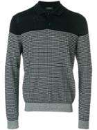 Z Zegna Longsleeved Button Polo Jumper - Blue