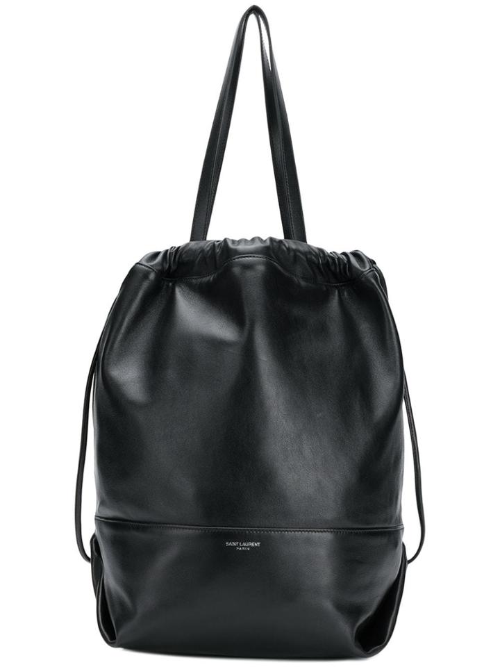 Saint Laurent Teddy Drawstring Bag - Black