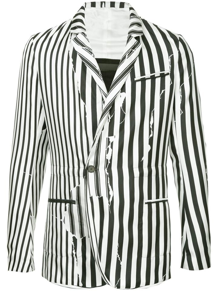 Haider Ackermann Distressed-effect Striped Blazer - White