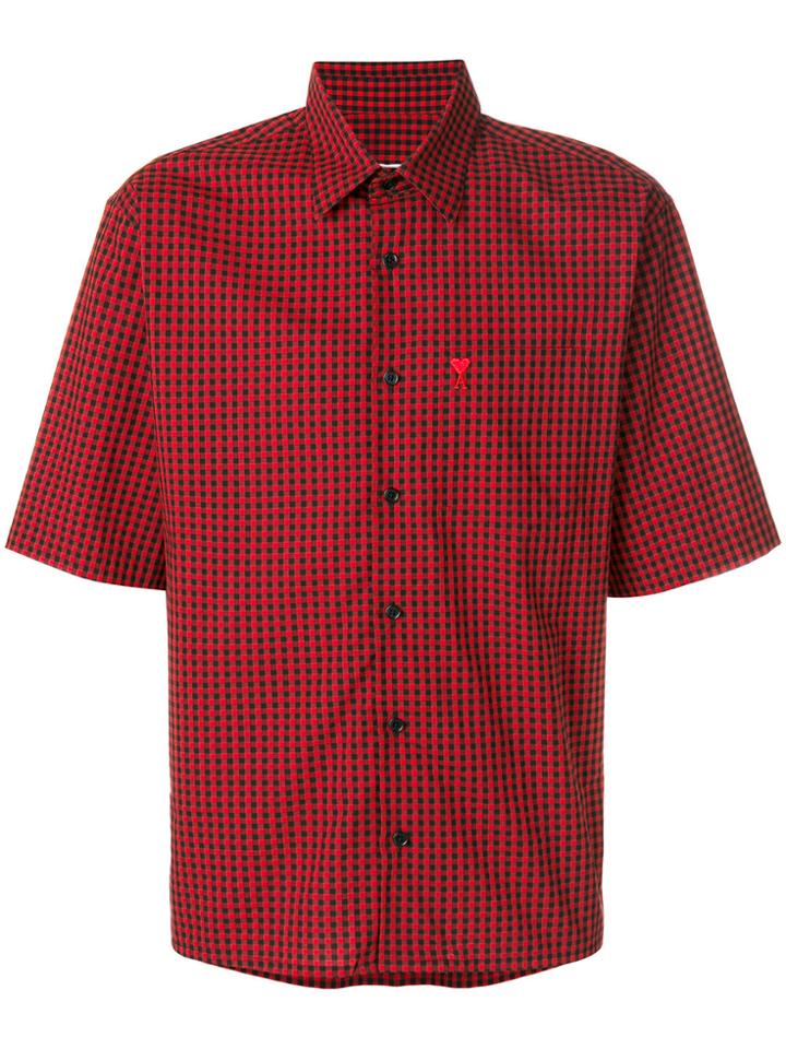 Ami Alexandre Mattiussi Ami De Coeur Short Sleeve Shirt - Red