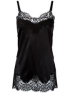 Dolce & Gabbana Lace Trim Camisole, Women's, Size: 1, Black, Silk/polyamide/viscose