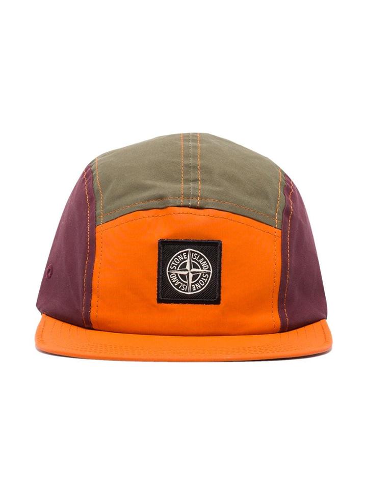 Stone Island Block 5 Panel Cap - Orange