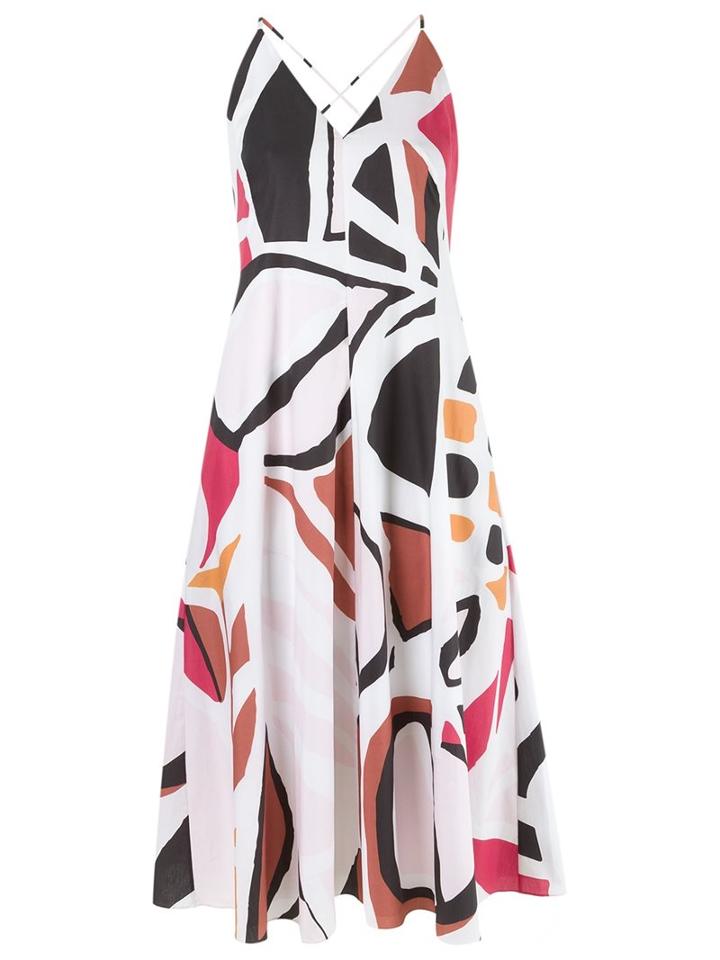 Andrea Marques V-neck Printed Dress