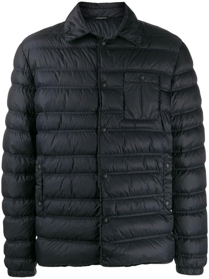 Z Zegna Snap Button Jacket - Blue