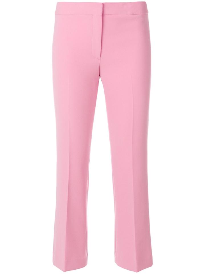 Theory Cropped Flared Trousers - Pink & Purple