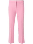 Theory Cropped Flared Trousers - Pink & Purple