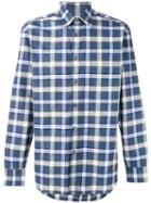 Brioni Checked Shirt, Men's, Size: Xl, Blue, Cotton