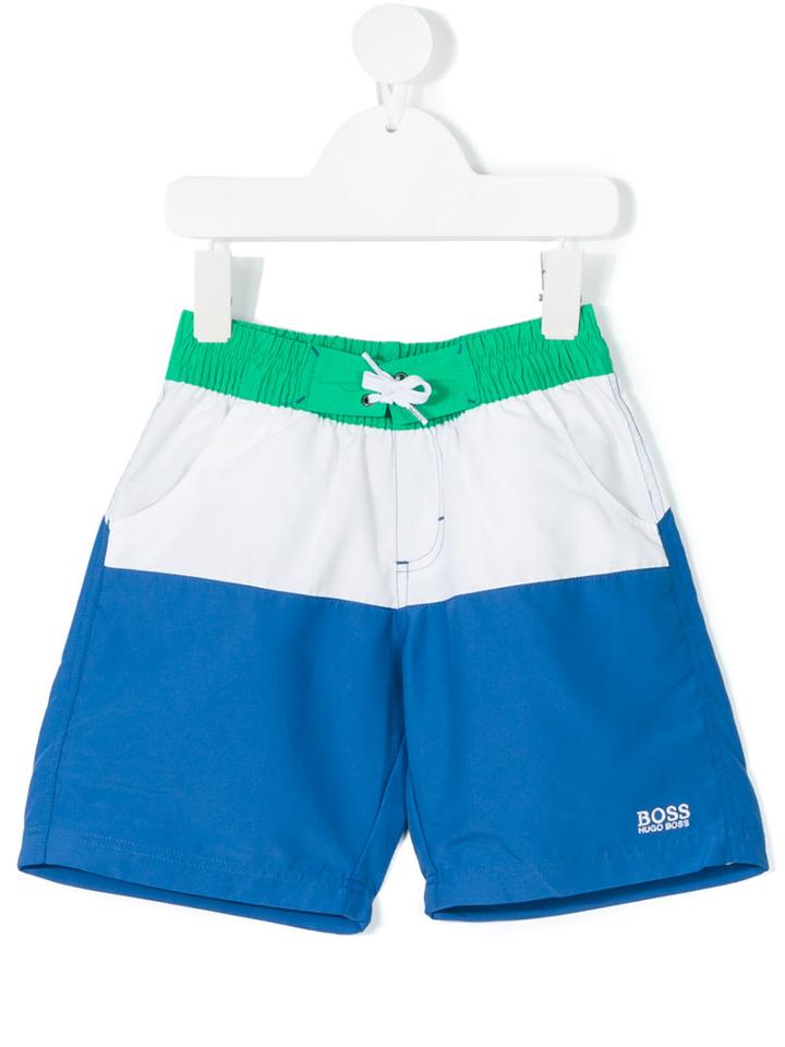 Boss Hugo Boss - Colour Block Swim Shorts - Kids - Polyester - 4 Yrs, Toddler Boy's, Blue