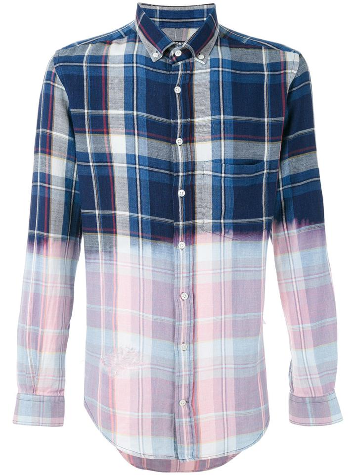Blk Dnm - Contrast Checked Shirt - Men - Cotton - M, Blue, Cotton
